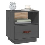 vidaXL Tables de chevet 2 Pièces Gris 40x34x45 cm Bois de pin massif