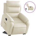 vidaXL Fauteuil inclinable électrique crème similicuir