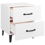 vidaXL Table de chevet Blanc 40x35x47 5 cm