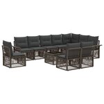 vidaXL Ensemble de canapé de jardin 11 pc Gris polyrotin