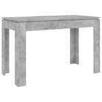 vidaXL Table à manger Gris béton 120x60x76 cm Bois d'ingénierie