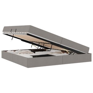 vidaXL Lit avec rangement et matelas Taupe 200 x 200 cm Polyester