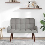 vidaXL Sofa 2 places Gris clair 115 x 61 x 87 cm Velours
