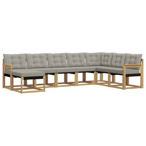 vidaXL Ensemble de canapés d'extérieur 8 Pièces Blanc et gris clair