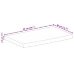vidaXL Dessus de table à bord vivant 50x40x2 5 cm bois massif manguier