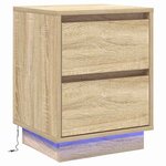 vidaXL Cabinet de chevet avec lumières LED Chêne Sonoma 39x34 5x50 cm