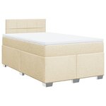 vidaXL Sommier à lattes de lit avec matelas crème 120x190 cm tissu