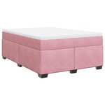 vidaXL Sommier à lattes de lit avec matelas Rose 140x190 cm Velours