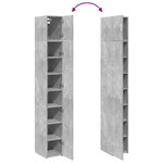 vidaXL Armoire de rangement mince gris béton 30x42 5x225 cm