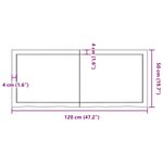 vidaXL Étagère murale 120x50x(2-6) cm bois de chêne massif non traité