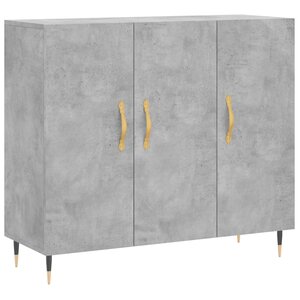 vidaXL Buffet gris béton 90x34x80 cm bois d'ingénierie