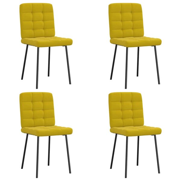 vidaXL Chaises à manger lot de 4 jaune velours