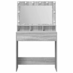 vidaXL Table de Toilette avec étagère Gris Sonoma 75 5 x 41 x 135 cm
