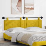 vidaXL Tête de lit suspendue Jaune Velours