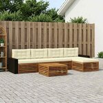 vidaXL Ensemble de canapés d'extérieur 6 Pièces Naturel et Crème