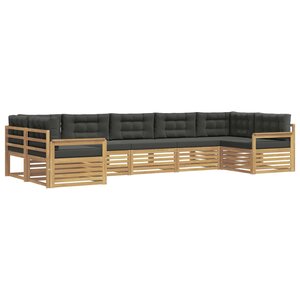 vidaXL Ensemble de canapés d'extérieur 7 Pièces Blanc et anthracite
