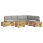 vidaXL 7 pc Ensemble de canapés d'extérieur Polyester