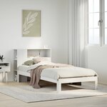 vidaXL Lit bibliothèque sans matelas blanc 100x200 cm bois pin massif