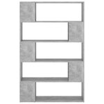 vidaXL Bibliothèque de séparation Gris béton Bois d'ingénierie