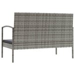 vidaXL Salon de jardin 8 Pièces avec coussins résine tressée gris