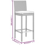 vidaXL Ensemble de bar de jardin 11 Pièces avec coussins gris poly rotin