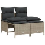 vidaXL Salon de jardin 5 Pièces avec coussins gris clair résine tressée