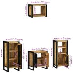 vidaXL Ensemble de mobilier de salle de bain avec étagère 4 Pièces