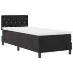 vidaXL Lit à ressort LED avec matelas Noir 80 x 200 cm Velours
