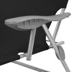 vidaXL Chaise longue avec auvent Acier Noir
