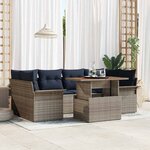 vidaXL Ensemble de canapé de jardin 7 Pièces gris et bleu marine