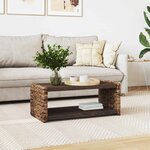 vidaXL Table basse Naturel 90 x 45 x 35 cm Bois de Mahogany Massif