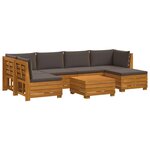 vidaXL Ensemble de canapés d'extérieur avec coussin 7 Pièce Marron