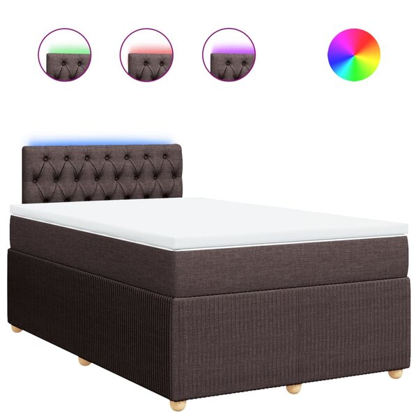 vidaXL Sommier à lattes de lit avec matelas Marron foncé 120x200 cm