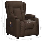 vidaXL Fauteuil de massage Marron Similicuir