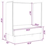 vidaXL Canapé haut dossier gris foncé 109x56x121 cm tissu