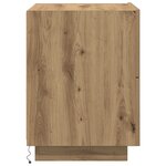 Table de chevet vidaXL avec lumières LED Chêne artisan 45x40x55 cm