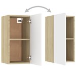 vidaXL Meuble TV Blanc et chêne sonoma 30 5x30x60 cm Bois d’ingénierie