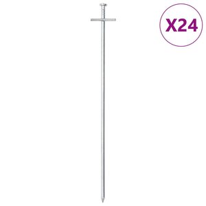 vidaXL Piquets de tente 24 Pièces 29 5 cm Ø6 mm acier galvanisé