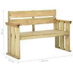 vidaXL Banc de jardin 121 cm bois de pin imprégné