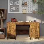 vidaXL Bureau Chêne fumé 140x50x75 cm Bois d'ingénierie