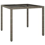 vidaXL Table de Jardin Grise 90x90x75 cm Poly Rattan