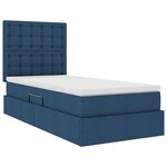 vidaXL Lit avec rangement et matelas Bleu 90 x 200 cm Polyester