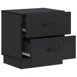 vidaXL Cabinet de chevet Noir 43 x 34 5 x 44 5 cm Bois d'ingénierie