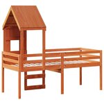 vidaXL Lit haut avec toit cire marron 80x200 cm bois de pin massif