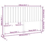 vidaXL Tête de lit Noir 165 5x4x100 cm Bois massif de pin