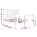vidaXL Cadre de lit sans matelas blanc 140x190 cm bois de pin massif