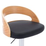 vidaXL Tabourets de bar lot de 2 noir similicuir et bois courbé