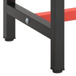 vidaXL Cadre de banc de travail Noir et rouge mat 190x50x79 cm Métal