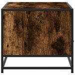 vidaXL Table basse chêne fumé 100x50x45 cm bois d'ingénierie et métal