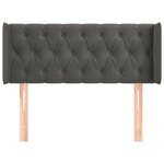 vidaXL Tête de lit avec oreilles Gris foncé 93x16x78/88 cm Velours